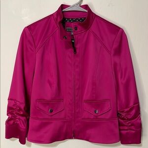 Boston Proper x Muse Women's Pink Fuchsia Satin Jacket 2